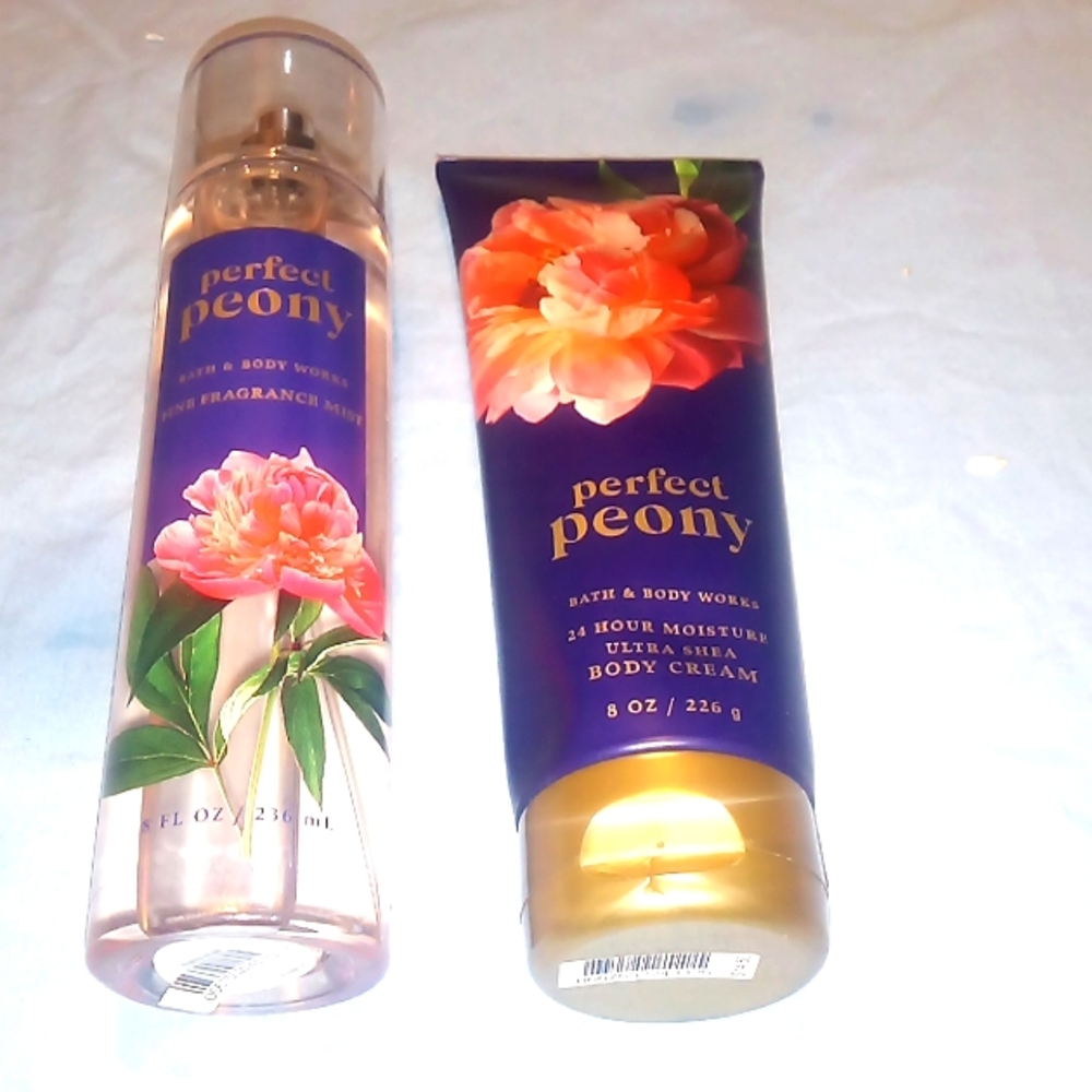 Perfect Peony scented Bath and Body Works Duo